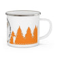 Orange Chasing Waterfalls Enamel Camping Mug - "Mornings are rough, but hiking makes it easy"