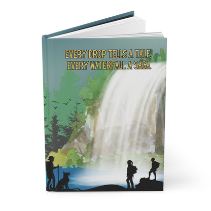 Chasing Waterfalls Hardcover Lined Journal - Every drop tells a tale, every waterfall a saga.