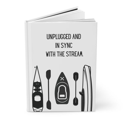 Kayak Hardcover Lined Journal - Unplugged and in sync with the stream