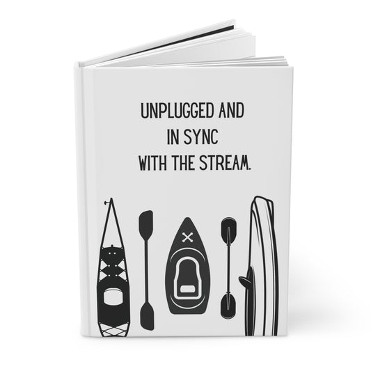 Kayak Hardcover Lined Journal - Unplugged and in sync with the stream