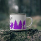 Purple Hiking Enamel Camping Mug - "Mornings are rough, but hiking makes it easy"