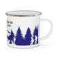 NavyHiking Enamel Camping Mug - "Mornings are rough, but hiking makes it easy"