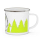 Yellow Chasing Waterfalls Enamel Camping Mug - "Mornings are rough, but hiking makes it easy"