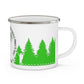 Green Chasing Waterfalls Enamel Camping Mug - "Mornings are rough, but hiking makes it easy"