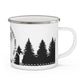 Black Chasing Waterfalls Enamel Camping Mug - "Mornings are rough, but hiking makes it easy"