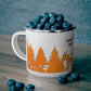 Orange Hiking Enamel Camping Mug - "Mornings are rough, but hiking makes it easy"