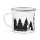 Black Chasing Waterfalls Enamel Camping Mug - "Mornings are rough, but hiking makes it easy"