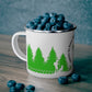 Green Chasing Waterfalls Enamel Camping Mug - "Mornings are rough, but hiking makes it easy"