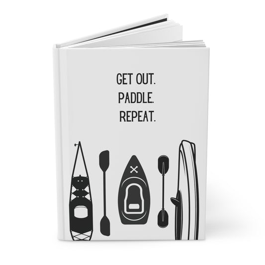 Kayak Hardcover Lined Journal - Get out. Paddle. Repeat.