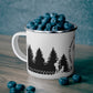 Black Chasing Waterfalls Enamel Camping Mug - "Mornings are rough, but hiking makes it easy"