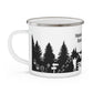 Black Hiking Enamel Camping Mug - "Mornings are rough, but hiking makes it easy"