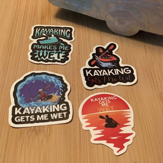 Kayaking Sticker Set 4 - Gets Me Wet