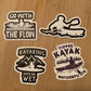 Kayaking Sticker Set 6 - Black and White