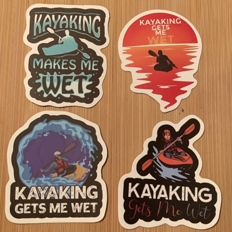 Kayaking Sticker Set 4 - Gets Me Wet